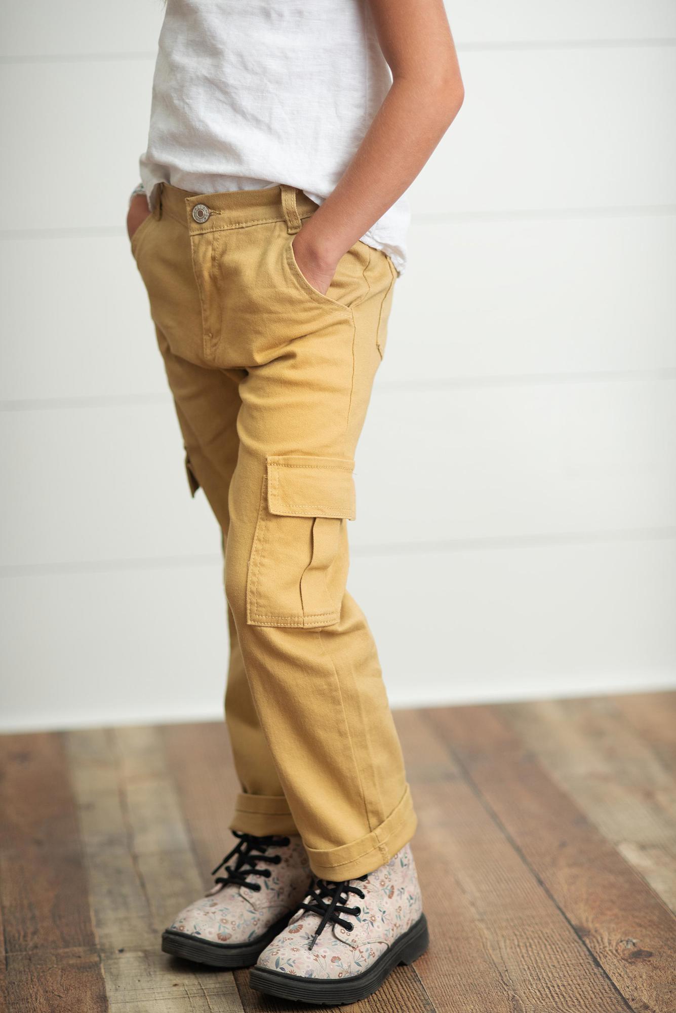 Khaki Denim Cargo Pant Jane